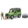 Bruder masina de teren Land Rover Defender cu padurar si caine